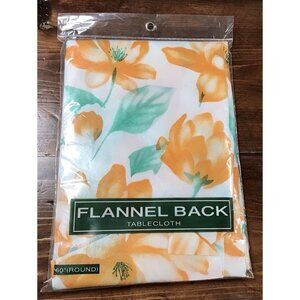 Vintage Tablecloth w/Flannel Backing - Round 60”- New!